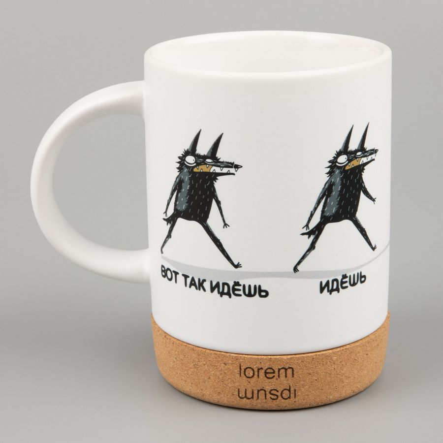 Кружка с пробковой подставкой Corky